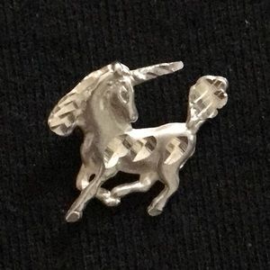 Unicorn 925 Diamond Cut Sterling Silver Pendant